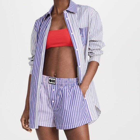 New Solid & Striped The Cherry X Oxford Varsity Stripe Lexy Boxers NWT - Picture 3 of 14